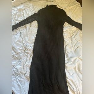 Topshop Black Mock-Neck Maxi-Dress